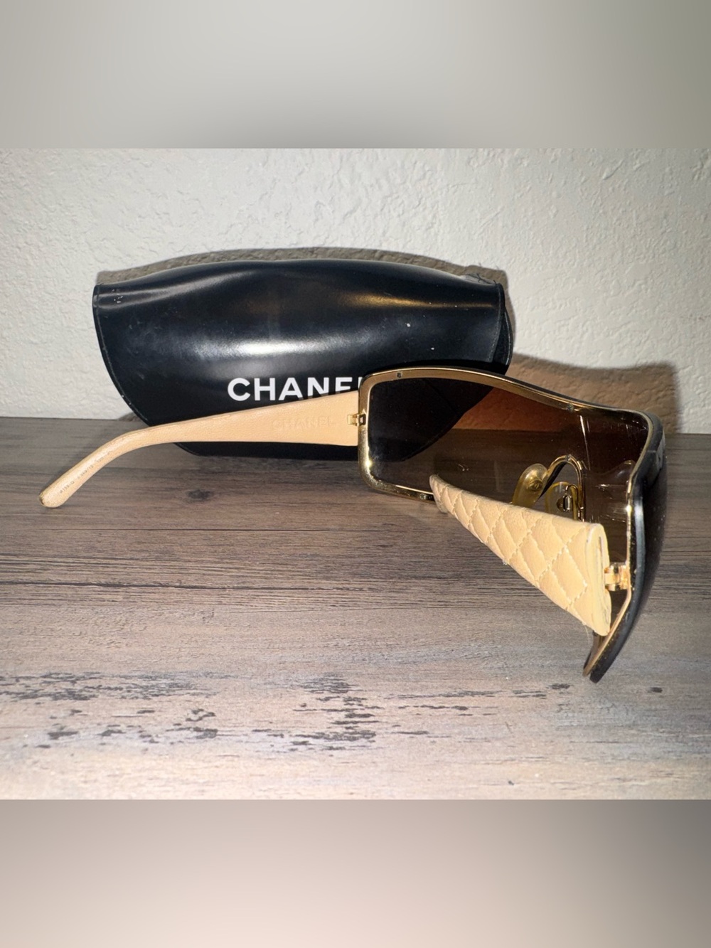 CHANEL Brown Gradient Shield Sunglasses with Black Case - Picture 7 of 9